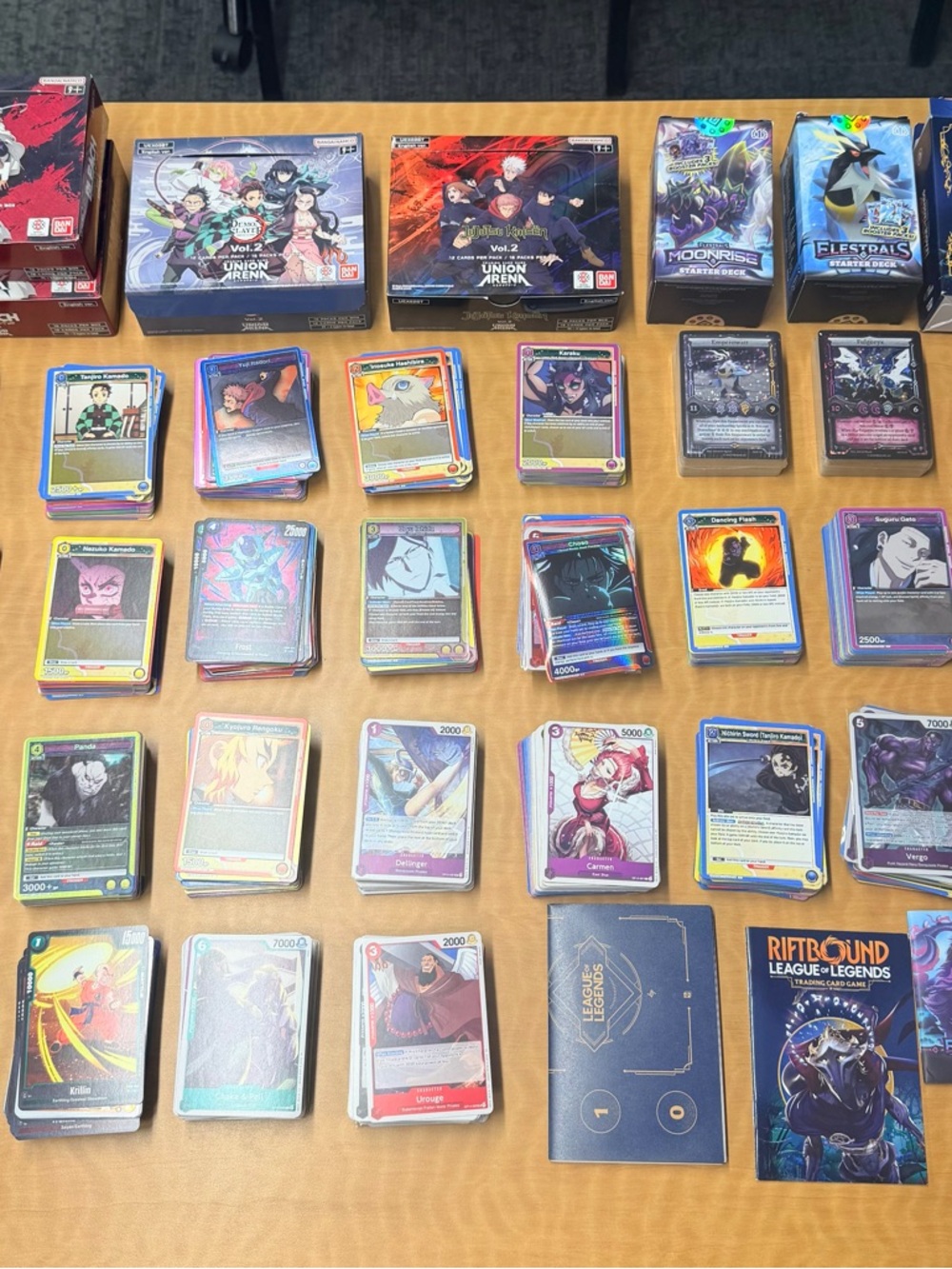 Anime Trading Cards Lot Of 1250+, Bulk Assorted, Pokémon, Bleach, One Piece, DBZ